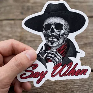 Say When Laptop Stickers Decal, Skeleton Skull Tombstone Stickers Decal, Cars, Trucks, Laptops, Coolers, Toolboxes, Windows & More Waterproof Vinyl Sticker