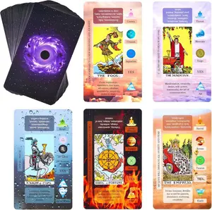 Tarot Cards with Meanings on Them for Beginners Classic Learning Training Tarot Deck Set with Message for Reading