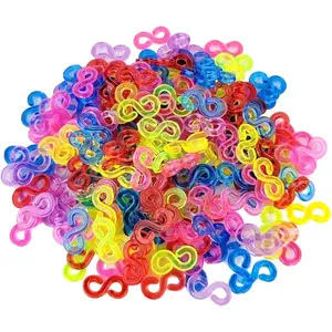 GAADSKCER 500 Pcs S Clips Rubber Band Bracelet kit Rubber Band Bracelet kit for DIY Handicraft Loom Bracelet Rubber Bracelet (Multicolored)