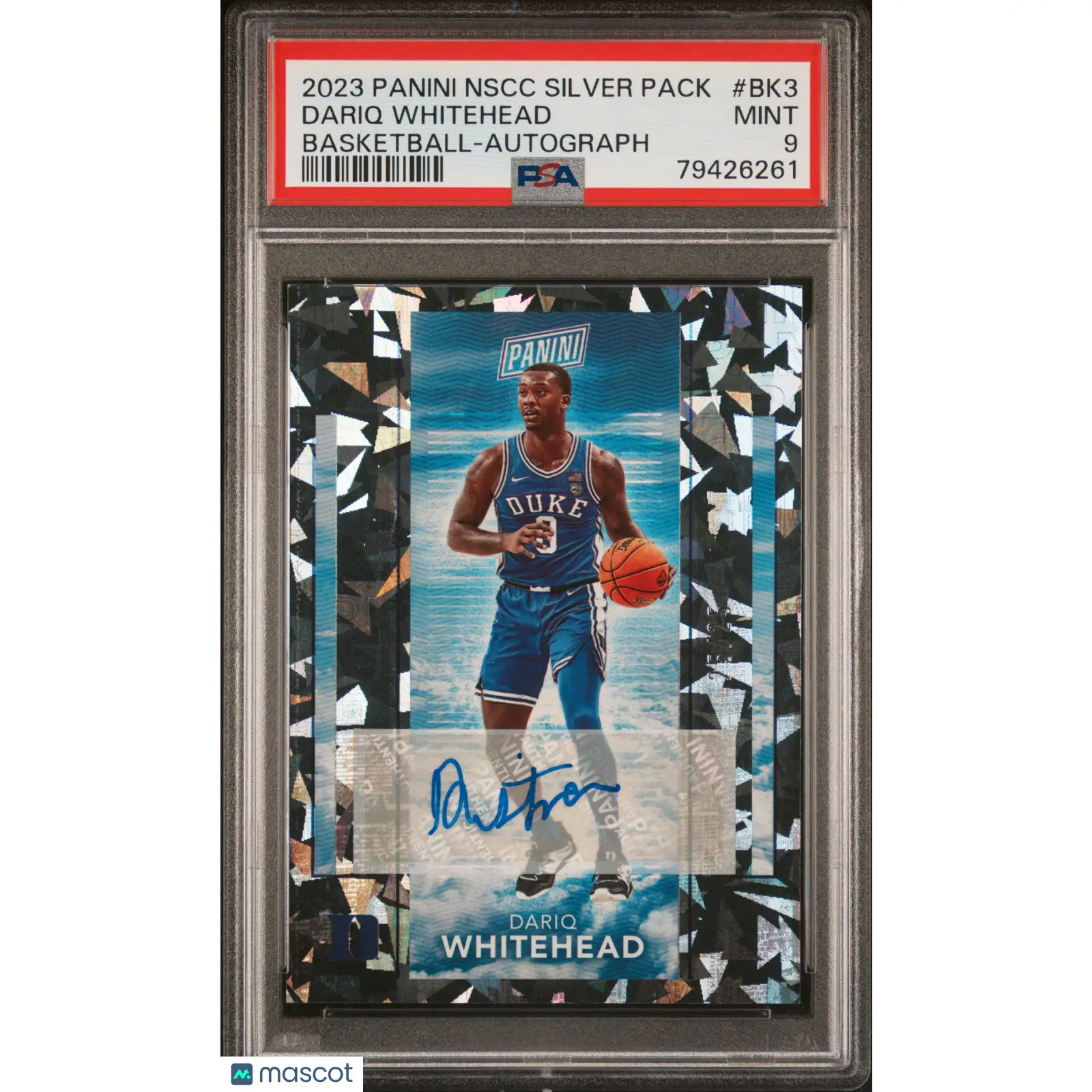 2023 NSCC Silver Packs Basketball Dariq Whitehead Autograph 25/25 PSA 9 Duke