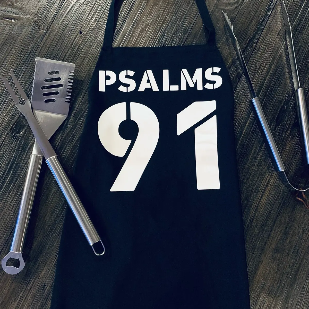 Chef Works Black Half Bistro Apron with Pockets
