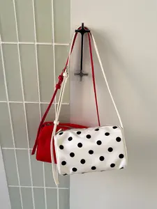 Summer Polka Dot Nylon Fashion Crossbody Bag, Retro Design, Lightweight, Versatile for Commute, Streetwear, Casual, Shoulder & Crossbody Use, Versatile Shoulder Bags