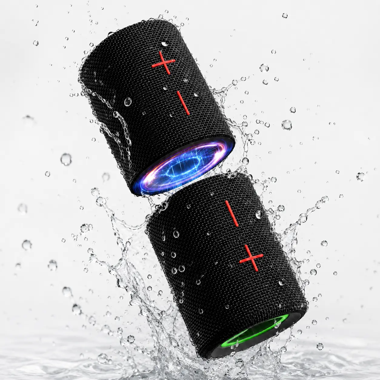 2-in-1 Magnetic Split Wireless Bluetooth Speaker, 20W Portable Stereo Audio Speaker with TWS Pairing, IPX5 Splash Resistance, 12H Playtime, Rechargeable, Aux Jack, Magnetic Mount for Beach, Camping, Home