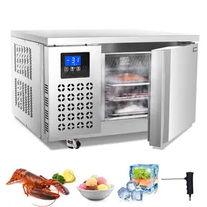 VEVOR Commercial Blast Freezer, 80 L / 2.8 Cu.ft Blast Chiller with 3 Trays, Blast Chiller Freezer Chest with 4 Freezing Modes, Stainless Steel Food Blast Freezer with Casters for Restaurant, Seafood