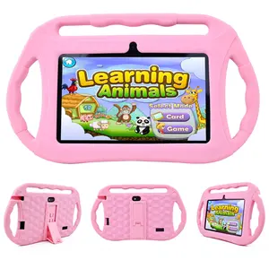 Veidoo Kids Tablet 7-inch Android 32GB Eye-Protection Screen Parental Control Toddler Tablet with Pink Silicone Case for Learning & Gaming