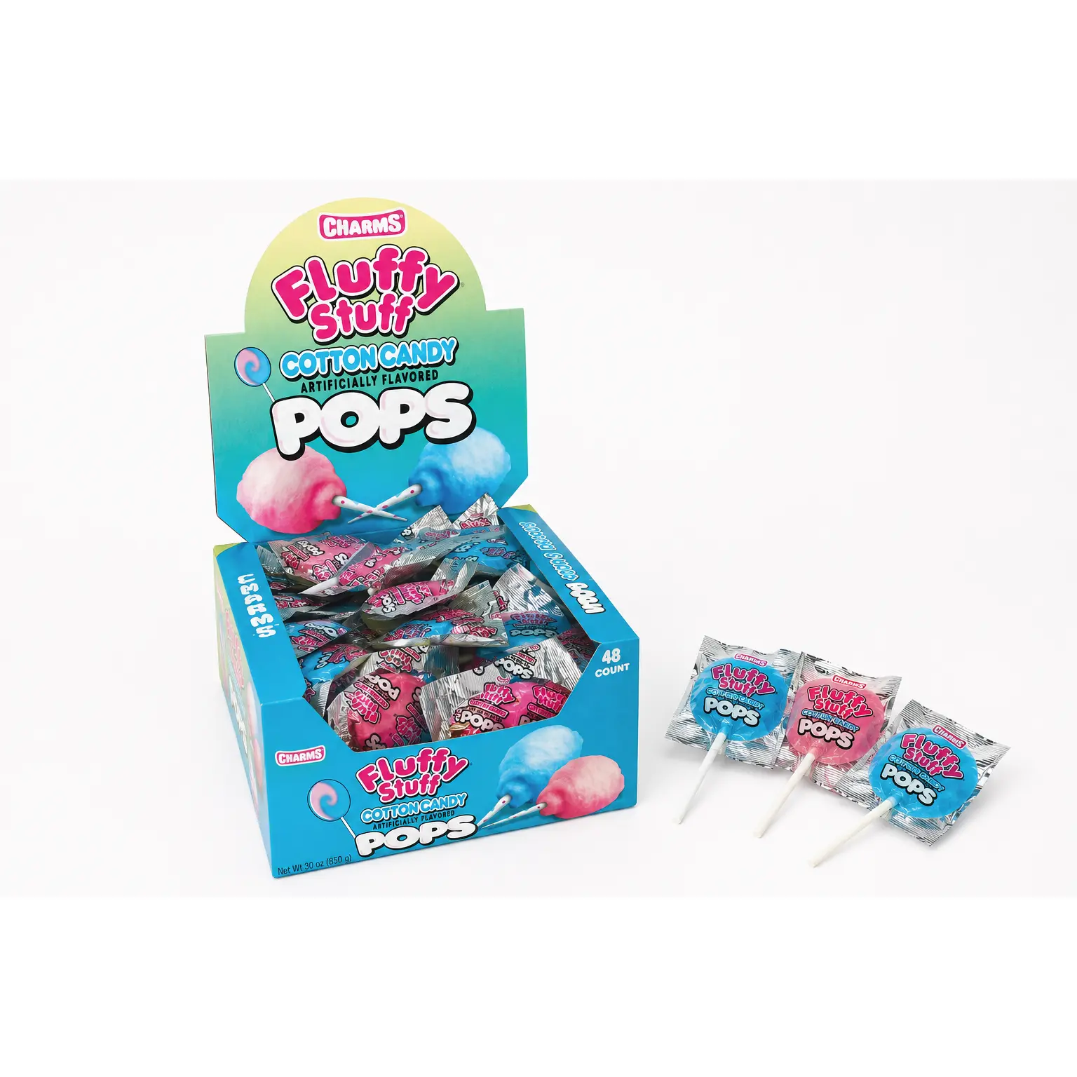 Charms Cotton Candy Flat Pop 48 ct.