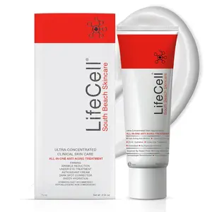 LifeCell All In One Anti-Aging Cream - 2.54oz - Reduces Wrinkles Fine Lines Dark Circles & Sun Damage - Retinol Vitamin C DMAE Hyaluronic Acid - Fragrance-Free for All Skin Types