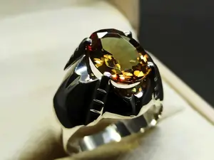 7 Carat Color Changing Created Alexandrite Sterling Silver 925 Handmade Mens Star Ring