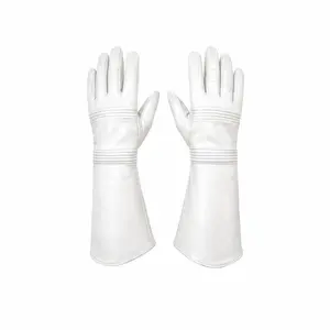 Superhero White Leather Gauntlets – Premium Gloves