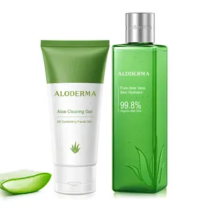 Aloderma Oil Controlling Set, 2 pcs - Aloe Clearing Gel, Aloe Skin Hydrator
