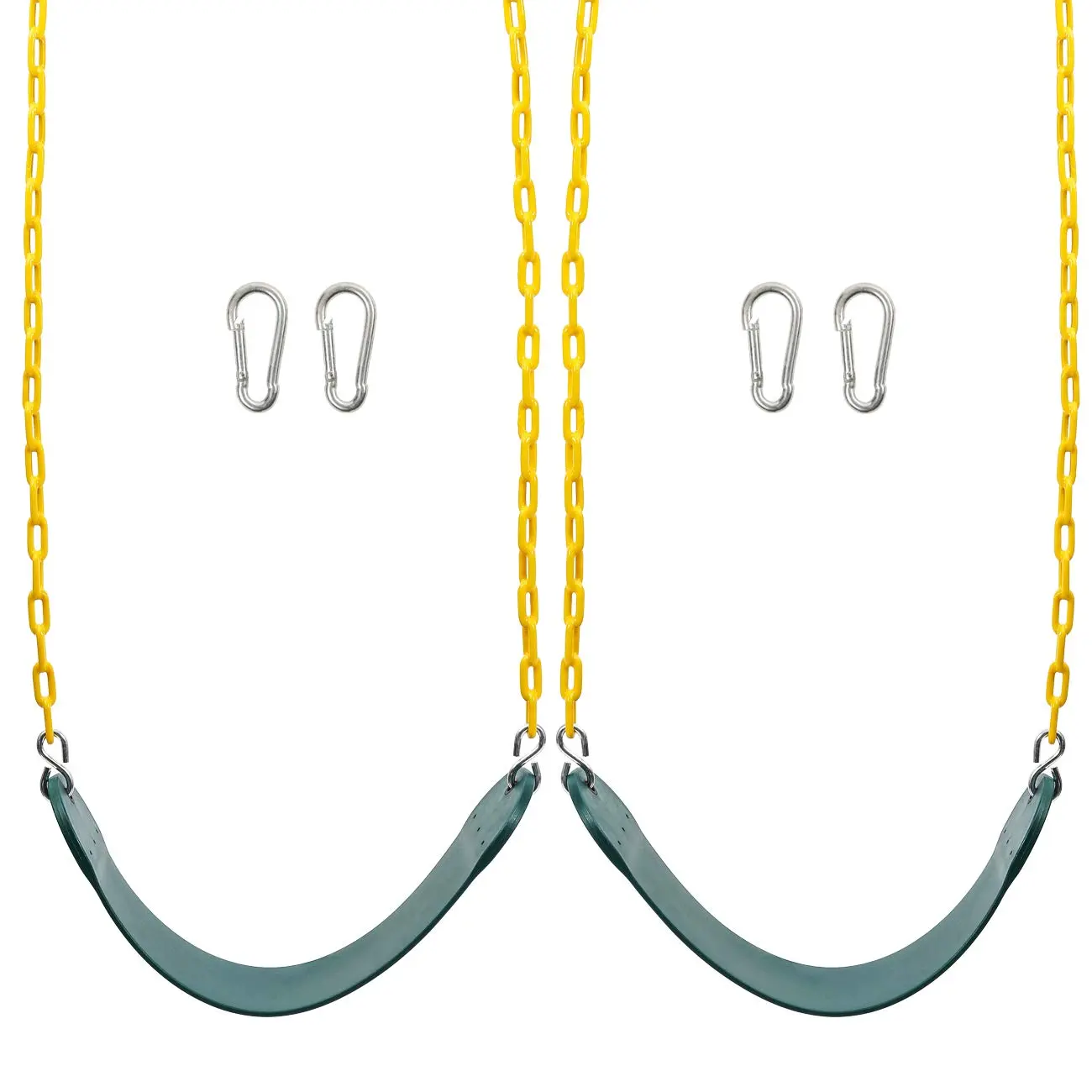 KF Roam 2PCS Swings Seats Heavy Duty with 66" Chain, Outdoor Playground Swing Set Accessories Replacement with Snap Hooks, Support 250lb