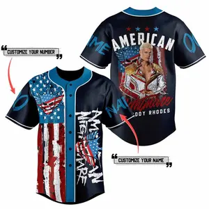 American Nightmare Cody Rhodes Custom Baseball Jersey Baseball Jersey Shirt Summer Shirt Gift For Him Gift For Her Father Gift Mother