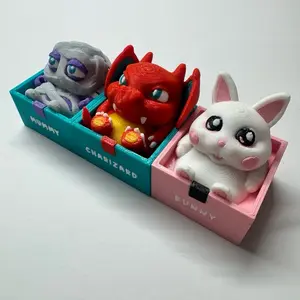 Chubby Charizard Box Figure – 3D Printed Kawaii Pokémon Collectible
