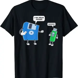 Father & Son Floppy Disk Engineer T-Shirt | Computer Engineering Men's Apparel