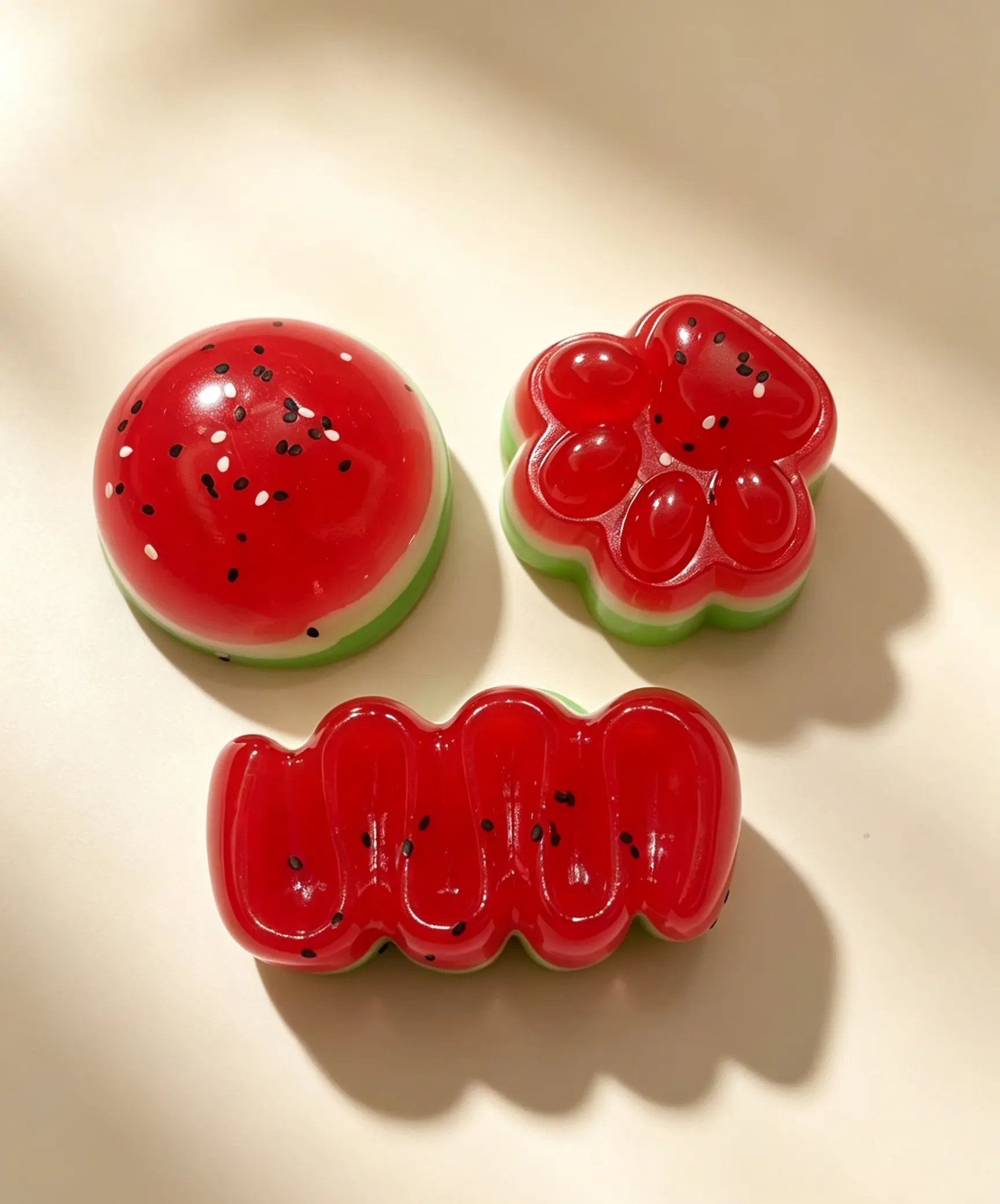 Watermelon Squishy 3-Pack, Includes Da Fu Watermelon, Cat Paw Watermelon and Cream Strip Watermelon, Cute Stress Relief Fidget Toy Set for Adults and Kids, Perfect Gift Choice