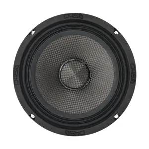 DOWN4SOUND D4S-SF654CF Carbon Fiber Water Resistant Shallow Midrange Speaker - 6.5 Inch, 180W RMS, 4 Ohm