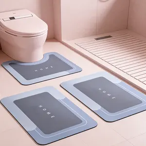 Set of 3 【Absorbent Bath Mat】Magic Rug Sets, Quick Drying Bath Mat Non-Slip Floor Rug Rubber Backed for Bathroom Kitchen Shower Sink