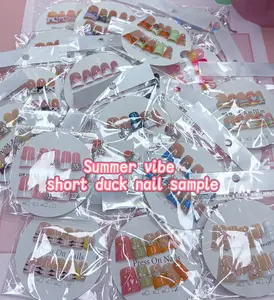 Jojo(11030)gc.20 pairs for $30 Summer vibe short duck nails pick size get random styles