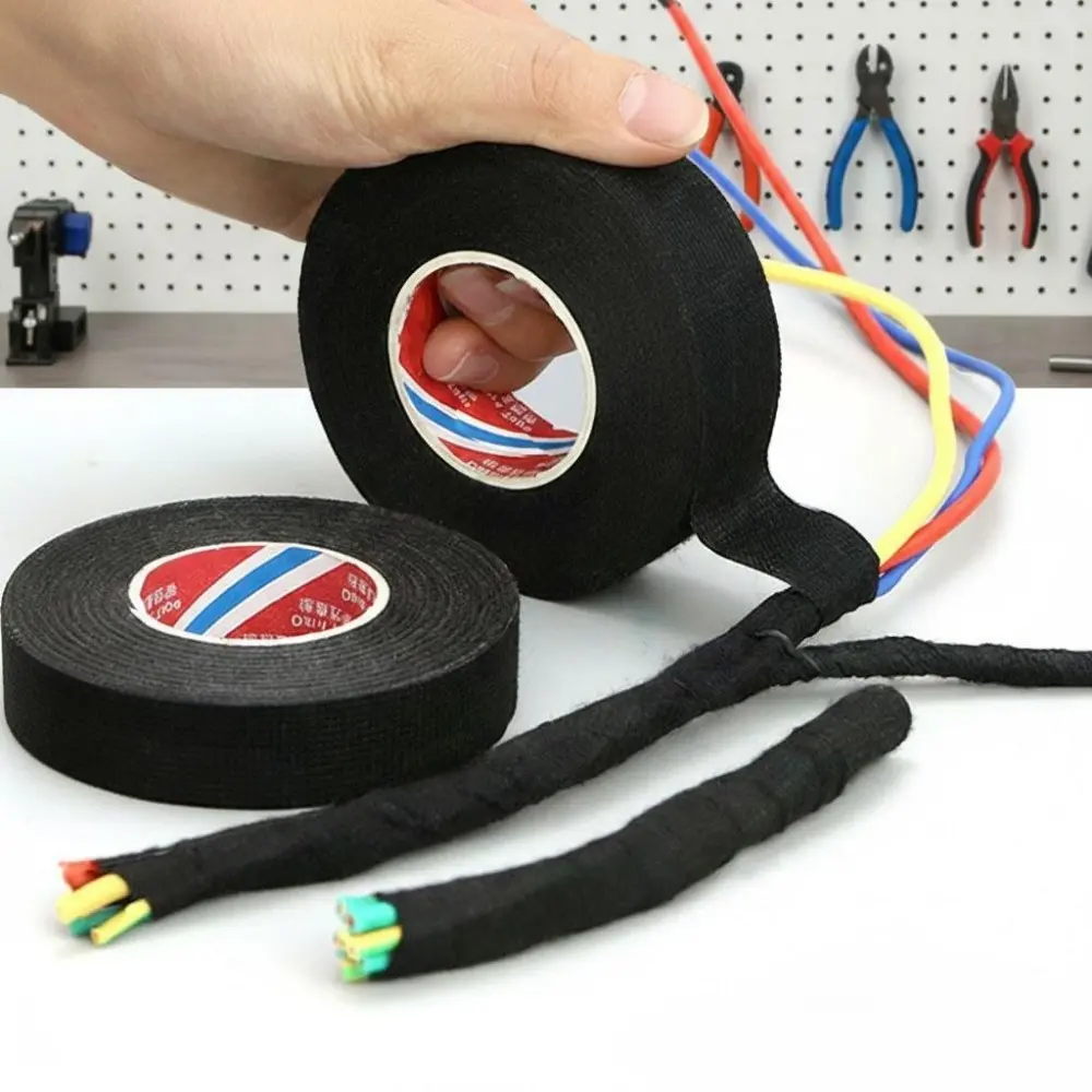 Heavy Duty Electrical Tape 176°C Heat Resistant Waterproof Insulation Tape Flame Retardant High Adhesive Tear Resistant Wire Repair Tape Automotive Harness Industrial Grade Halogen Free DIY Tools