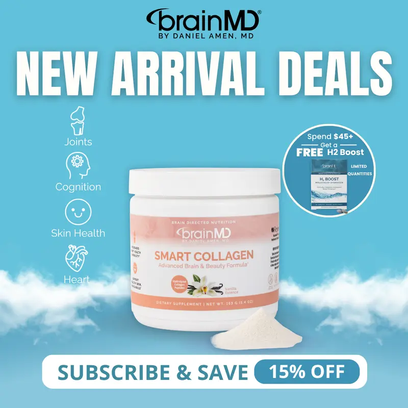 Smart Collagen | BrainMD | 30 Servings Powder | Skin, Joint & Bone Health Support | Cognitive Function & Wellness Support | Porcine Collagen Peptides (PO/OG)