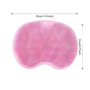 2Pcs TPR Non-Slip Bath Massage Accessory, Deep Exfoliating, Blood Circulation Boosting, Multi-Functional Cleaning Care for Back & ft, Pink & Blue TPR Rubber Bathroom Item (Sports & Outdoor Protective Gear), Personal, Accessories