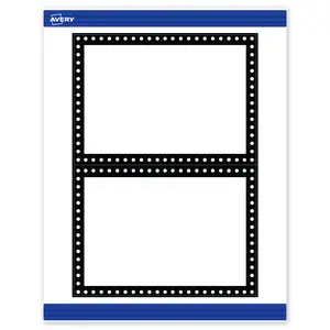 Avery Printable Rectangle Invitation Cards, 5" x 7", Matte White, Pre-printed Black & White Polka Dots Design, Sure Feed Technology, Laser & Inkjet Compatible, 40 Total