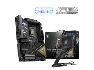 MSI MEG Z890 ACE Motherboard, ATX - Supports Intel Core Ultra Processors (Series 2), LGA 1851 - 110A SPS VRM, DDR5 Memory (9200+MT/s OC), PCIe 5.0 & 4.0 x16, M.2 Gen5, Thunderbolt 4, Wi-Fi 7, 10G LAN