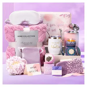 Mother's Day Gift Unique for Women Get Well Soon Gifts, Self Care Baskets Bath Set Care Package Thinking of You Gifts Relaxation Gifts for Women Mom Her Friend Wife Grandma w/ Blanket