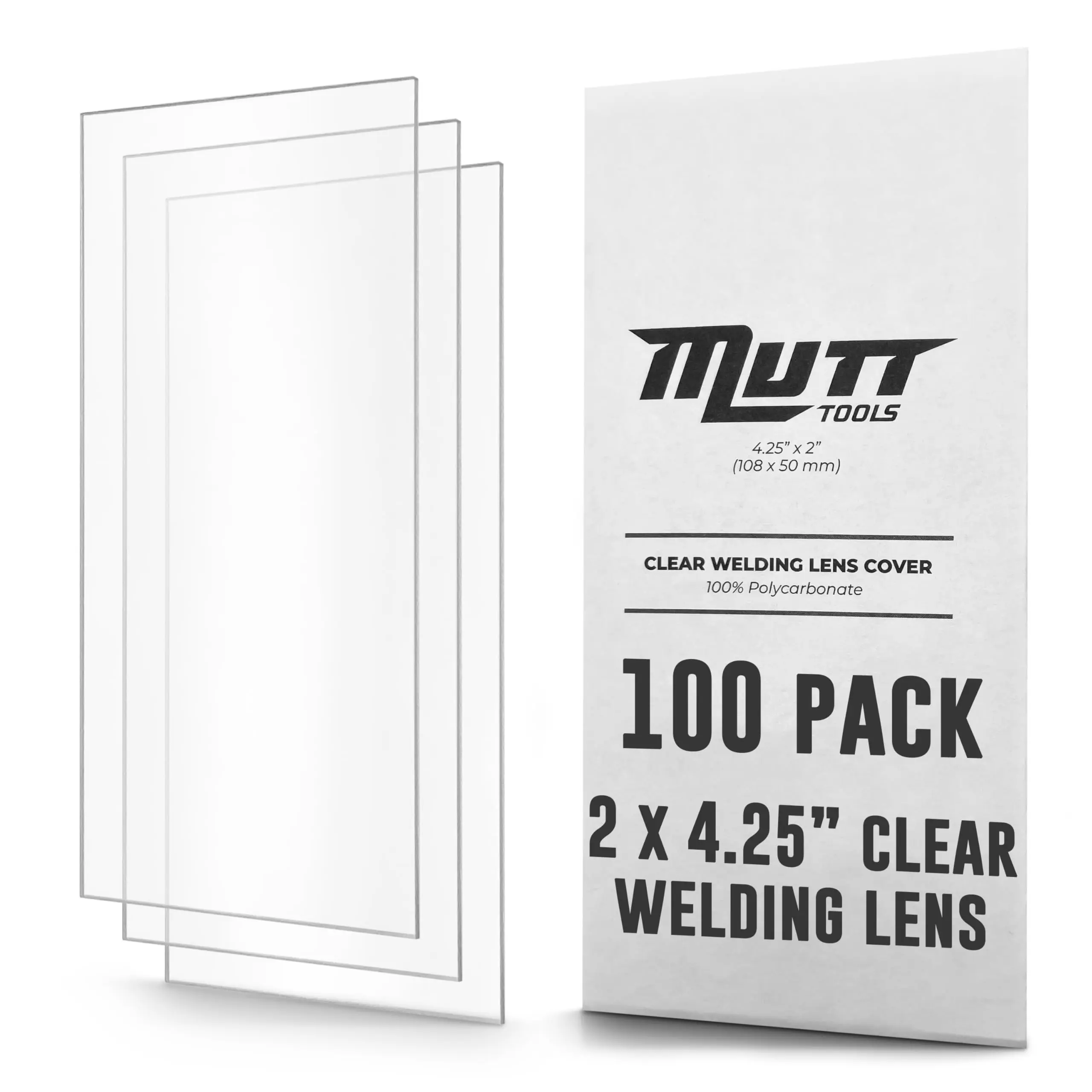 Mutt Tools 2x4 Clear Welding Lens Cover 100 Pack Pipeliner Hood