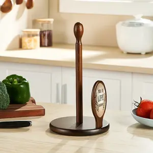 Paper Towel Holder, Kitchen Paper Hanger Rack Bathroom Towel Roll Stand Organizer Simply Standing Countertop Wooden Paper Roll Holder for Cabinet Gift Farmhouse