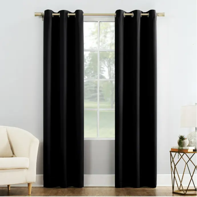 Energy-Efficient Blackout Curtain – Black, 40”W x 95”L Energy-Efficient Blackout Curtain – Black, 40”W x 95”L