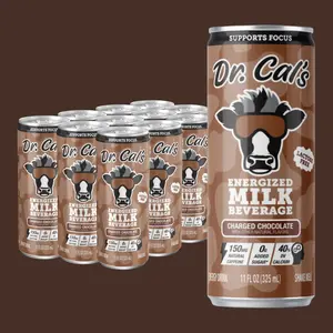 Dr. Cal’s Energized Milk Beverage️- Caffeinated Chocolate Milk - LACTOSE FREE High Protein Milk Calcium