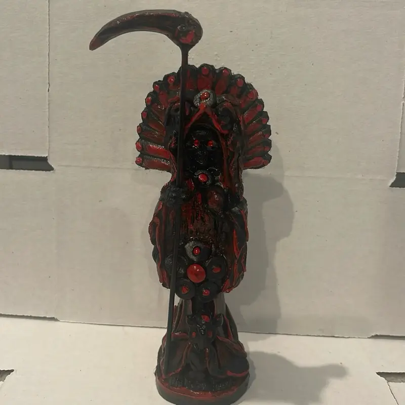 7”inches Santa muerte azteca red and black