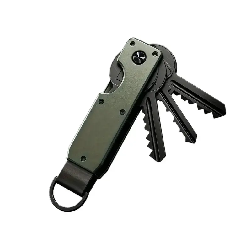 Minimalist Stylish Metal Keychain Key Holder - Holds 2-6 Keys, Ideal for Everyday Commuting, Includes a Screwdriver