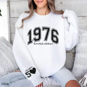 Custom 50th Birthday Sweatshirt, Personalized Limited Edition 1976 Shirt, Custom Birthday 1976 Year Number Shirt, 50th Birthday Gift