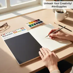 Sketchbook, 9"x12" Top Spiral-Bound Art Sketch Pad with 100 Sheets of Acid-Free 68lb/100gsm Thick Drawing Paper, Professional Office Art Supply for Beginners