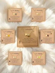 Baseball/football/volleyball/basketball Necklace for Girls Women, Sports Accessory Jewelry Gift for Boyfriend, Couple Sport Accessories