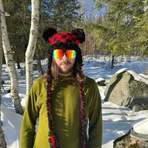 Crochet Checkered Cat Hat