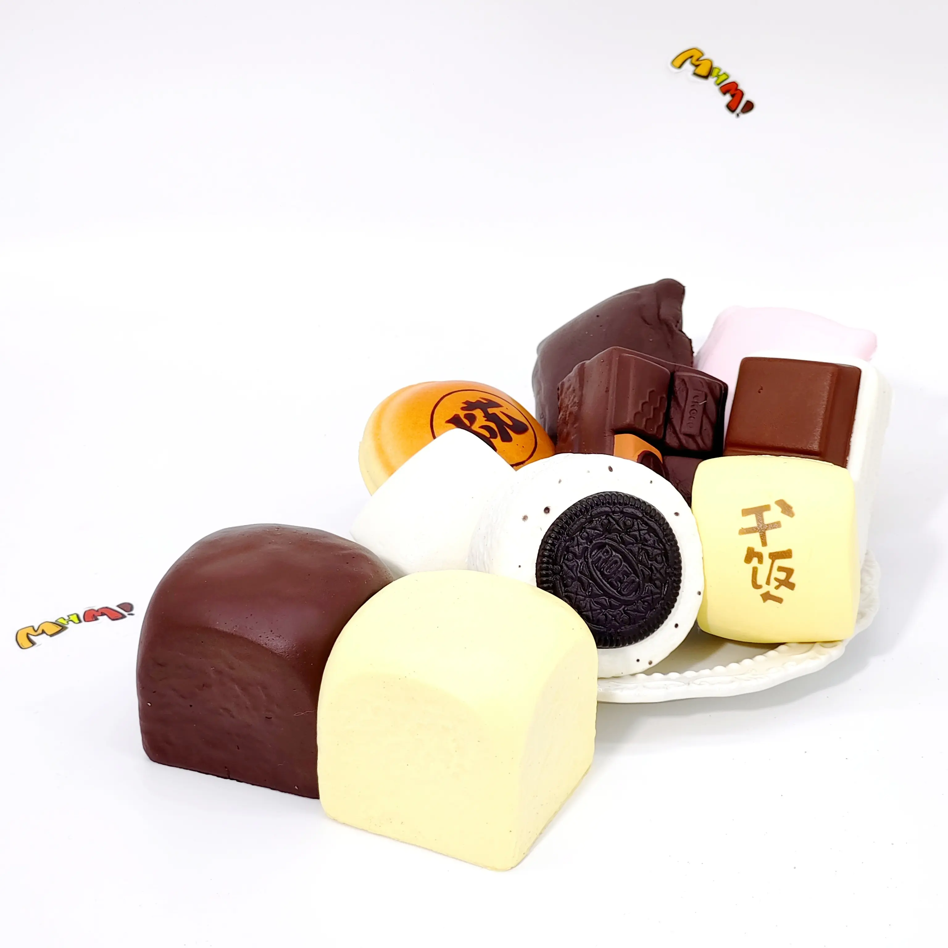 MHM Squishy Series Chocolate Hawaiian Rolls 2pcs, Slow Rebound Soft Toys, Taba Squishy, Stress Relief Toy，Adults Fidget Toy Sensory Toy