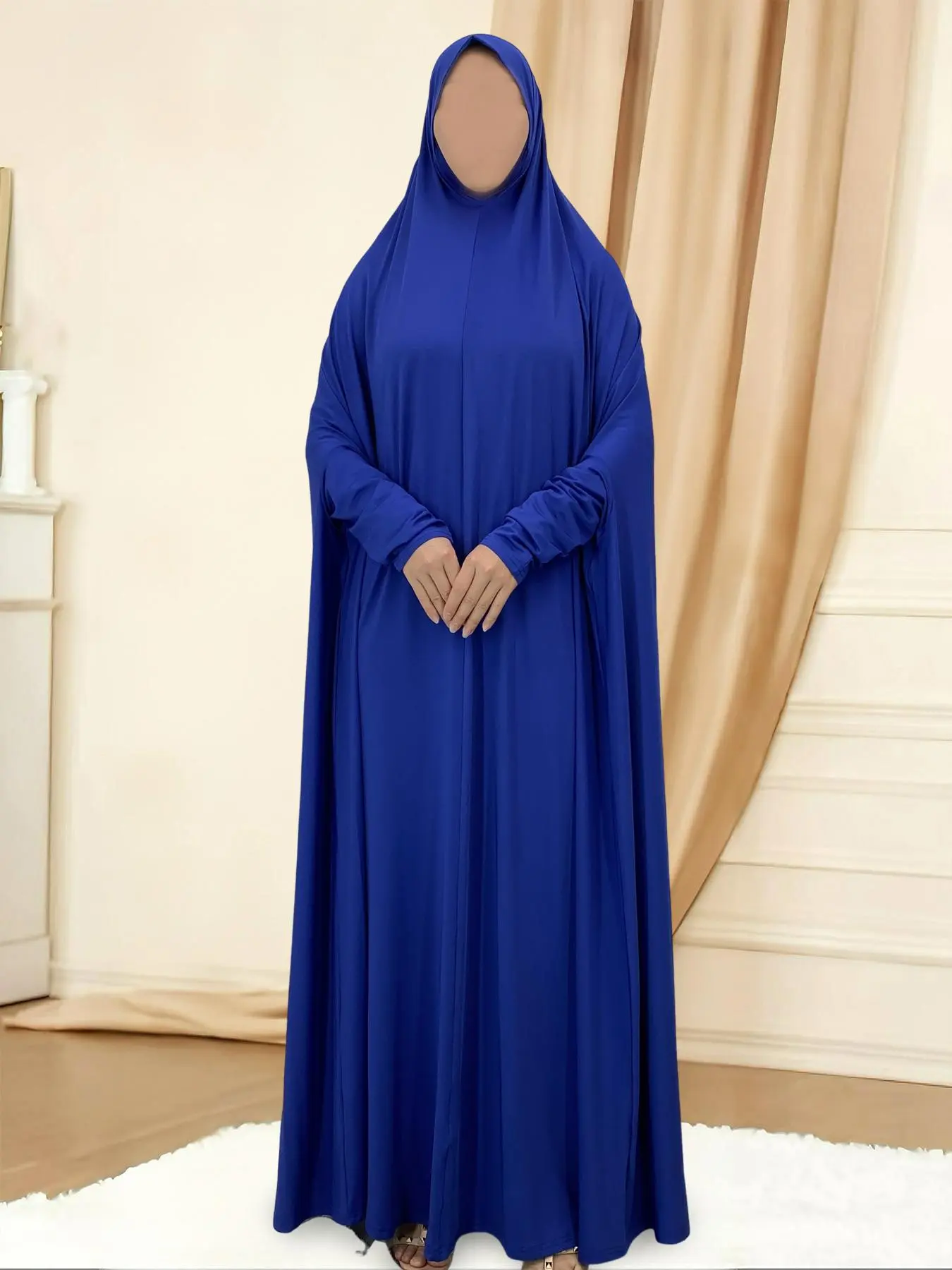 Women's Solid Long Sleeve Hooded Lounge Dress, Casual Comfy Long Abaya for Daily Wear, Ladies Sleepwear for All Seasons, Traditional Arabic Robe, Islamic Muslim Clothing, Modest Islamic Clothing, Islamic Clothes