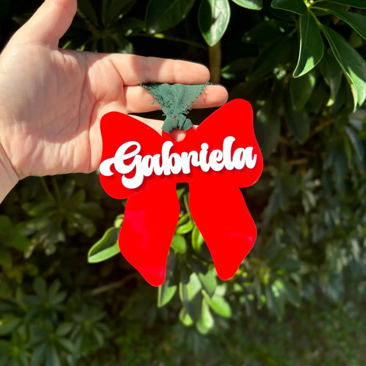 Christmas bow ornament
