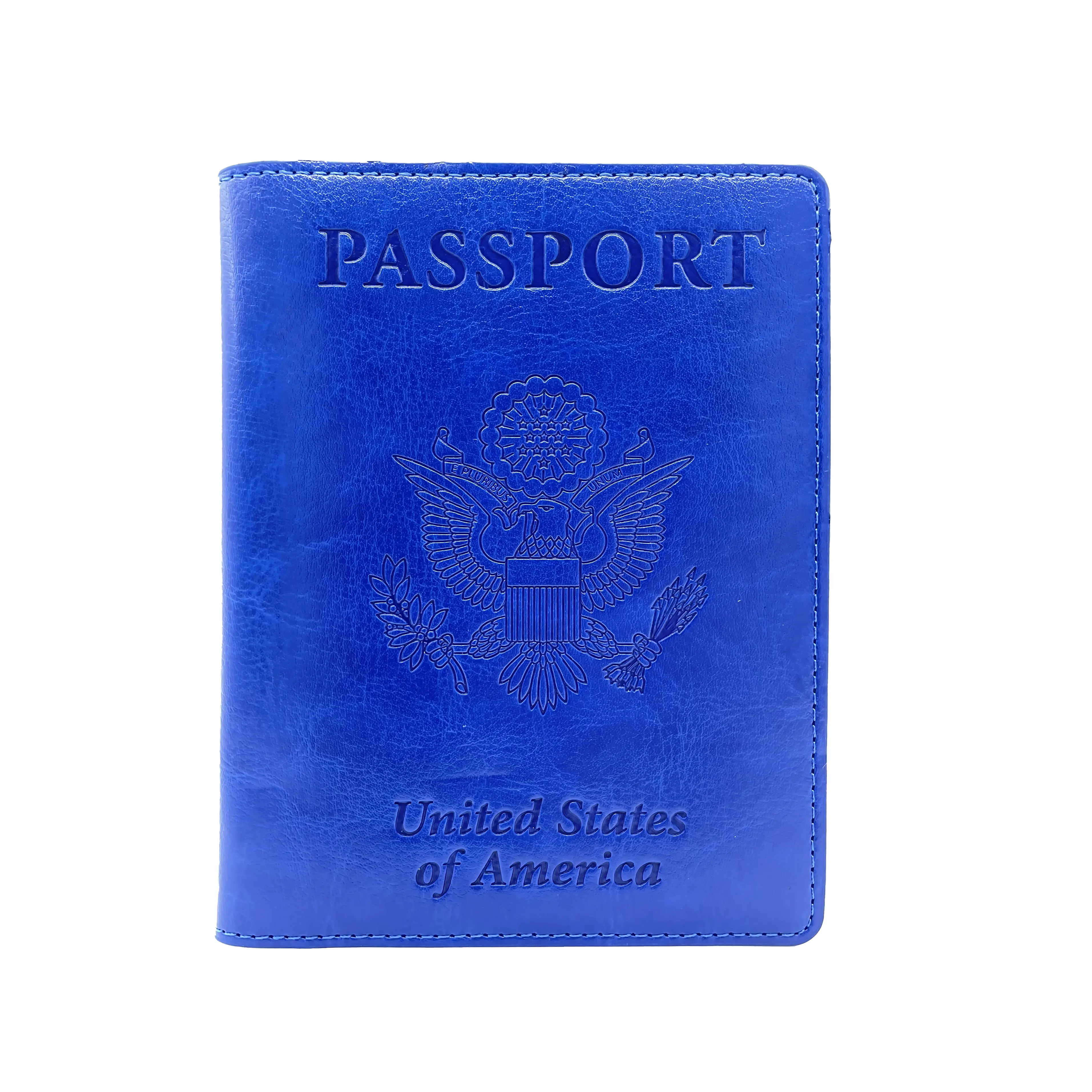 Passport Holder Wallet PU Leather - Variety of 4 colors - Red, Black, Light Blue, Dark Blue Passport Holder for Travelling on Airplane Passport Wallet Case Purse