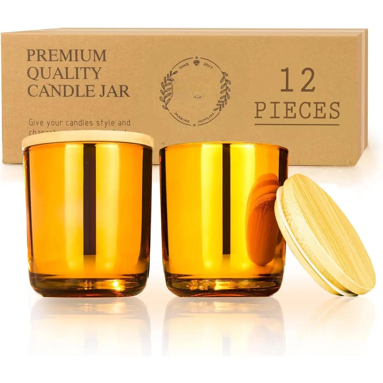 Candle Jar, Wholesale Candle Container, 12 Pack 10oz Candle Jars with Lids Tumbler Jar for Candle Making Candle Tins Candle Making Supplies ()