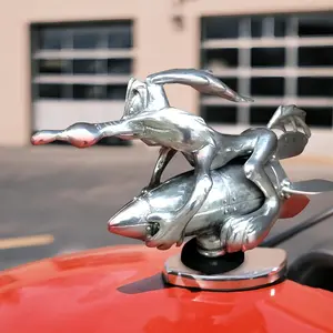 Coyote Trucks Vintage Cartoon Hood Ornament Metal Rocket Car Decoration for All Cars and Motorcycles