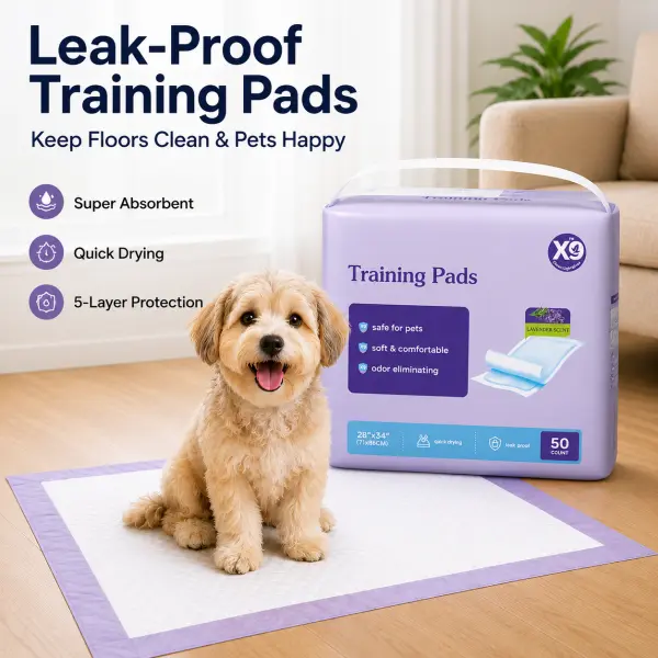 X9 Premium Lavender Dog Potty Pads - 50ct, 5-Layer Leak-Proof & Super Absorbent Training Pads, Quick-Dry & Odor Eliminating