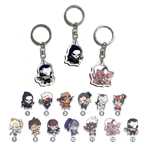 Overwatch Acrylic Charms, Overwatch Keychain, reaper, soldier 76, cassidy, hanzo, genji, kiriko, ramattra, lifeweaver, mercy, tracer, dva overwatch characters charm for bag, key, gift