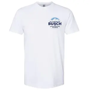 Slammin’ Busch Light and Poundin’ T-Shirt With Double-Sided Print, Busch Light Beer Shirt For Men, Funny Drinking Casual Cotton Top, Menswear Tops