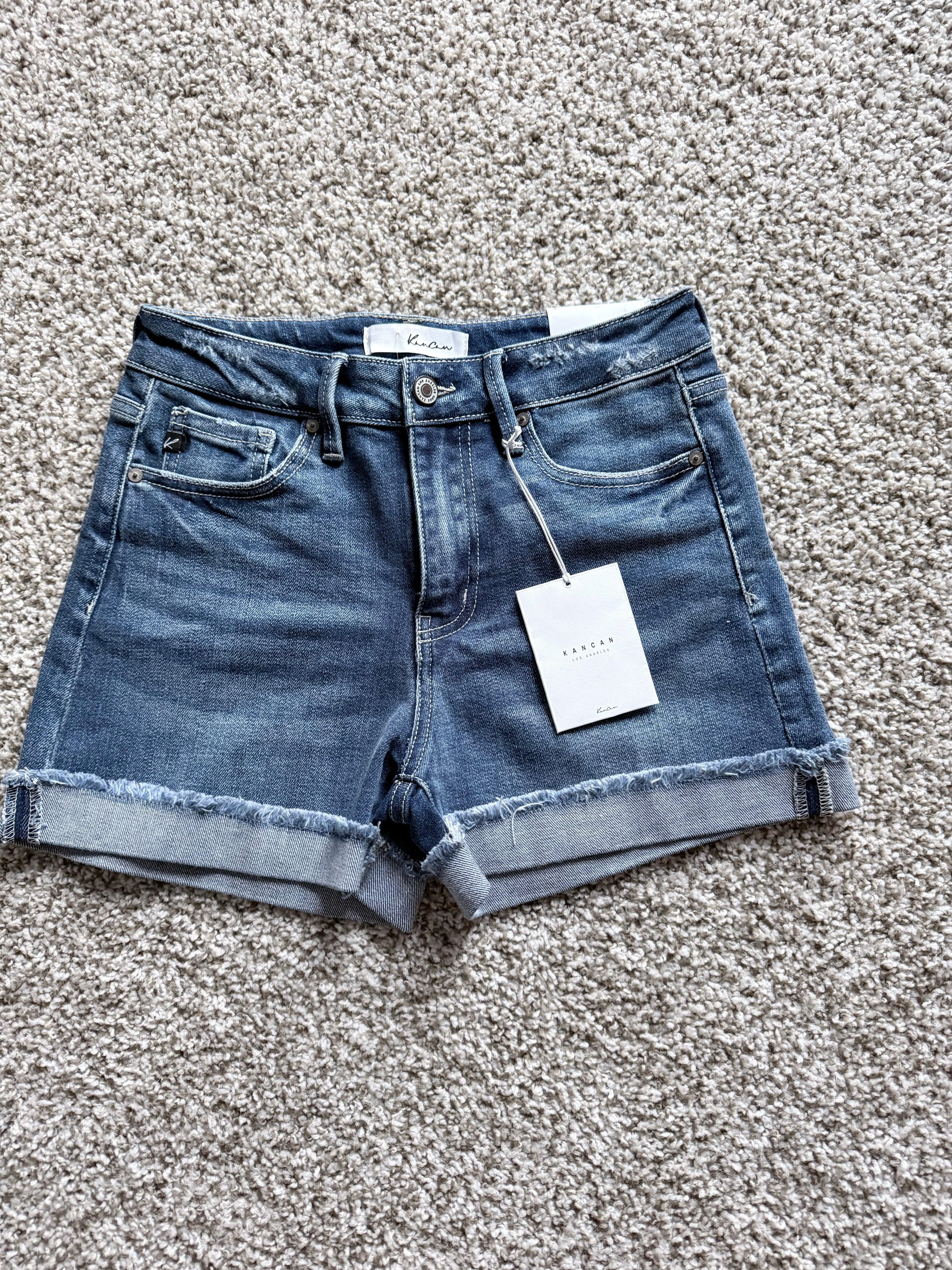 Women's Casual Jean Shorts in a Laid-Back Distressed Style, Medium-Wash Stretch Denim with a Cuffed Hem for Everyday Wear, Vibe, Light Edges, Ripped, Basic, Above Knee Shorts, Clothes, Lightweight