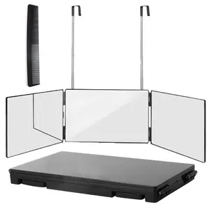 EVE 3 Way Trifold Haircut Mirror 360 Degree Mirror with Adjustable Height for Hair Cutting, Shaving, Dyeing, Styling & Makeup, Lightweight & Portable