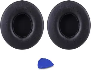Professional Replacement Ear Pads for  Solo 2 &  Solo 3  Headphone,Noise Isolation Memory ,Softer PU Leather,Stronger Adhesive, Thickened
